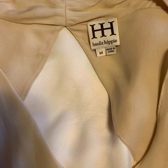 HAUTE HIPPIE NEW Ombré Draped Open Back Blouse Top - Picture 8 of 11